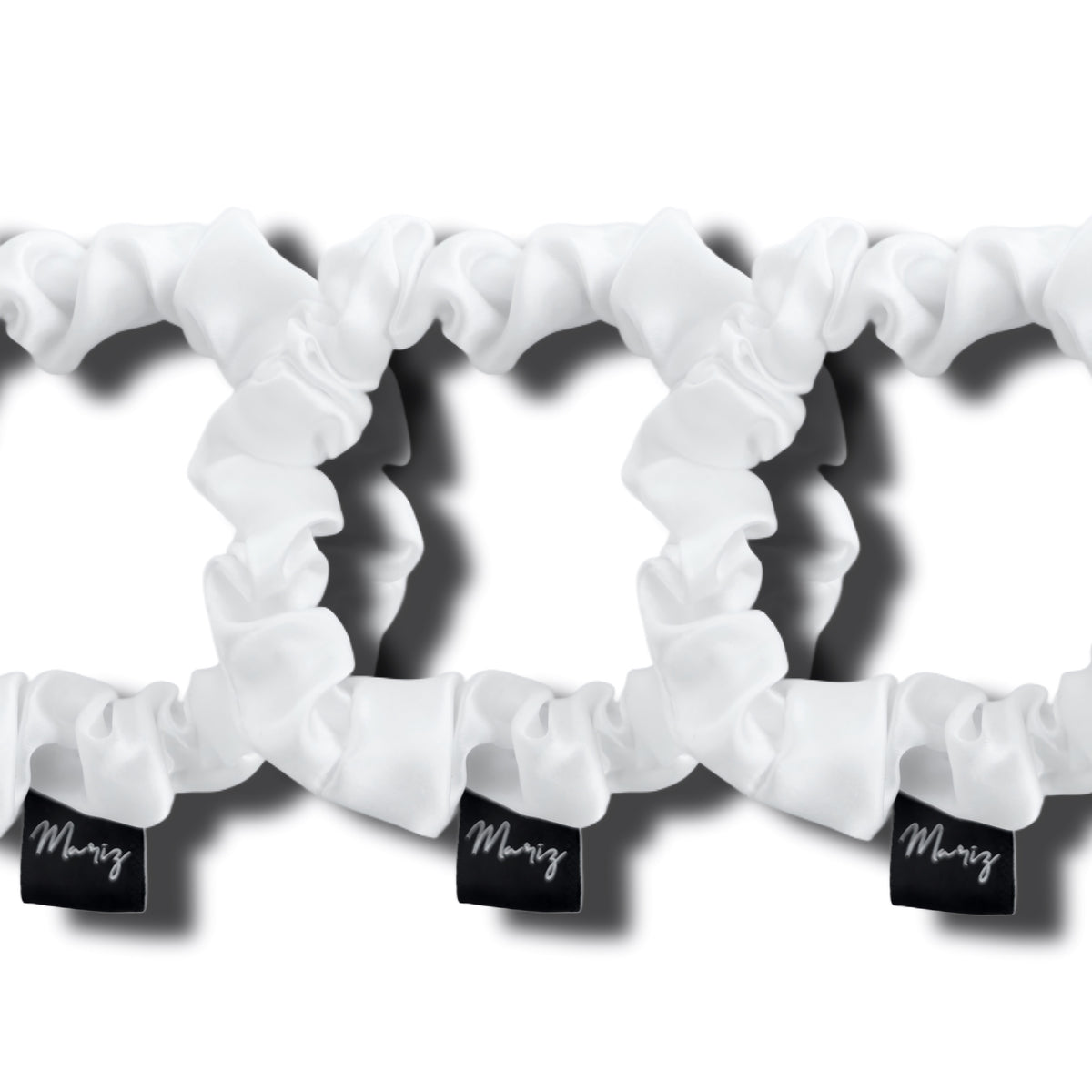 Ivory Midi Silk Scrunchie Set display picture 1